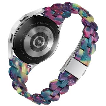 Samsung Galaxy Watch 5 / 4 / (42 mm) klokkerem i harpiksstil - Lilla Grønn Blomst