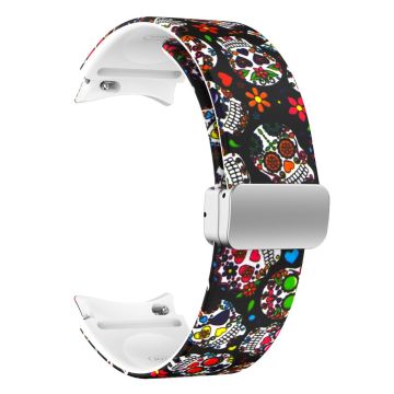 Samsung Galaxy Watch 5 (44mm) / (40mm) / 4 (44mm) / (40mm) mønster silikonklokkerem - Fargerik Hodeskalle