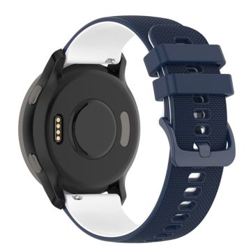 Samsung Galaxy Watch 5 (44mm) / (40mm) / Huawei Watch GT 3 (42mm) tofarget klokkerem i silikon - Marineblå / Hvit