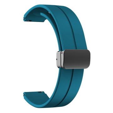 16 mm silikonrem med svart spenne til Keep / Huawei / Timex-klokke - Cyan