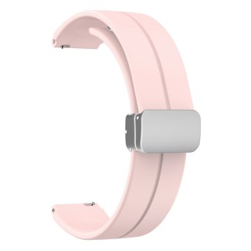 16 mm silikonrem med sølvspenne til Keep / Huawei / Timex-klokke - Rosa