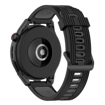 Huawei Watch GT 3 SE / Samsung Galaxy Watch 3 (45 mm) / Gear S3 / S3 Frontier dobbeltfarget rem - Svart / Mørkegrå