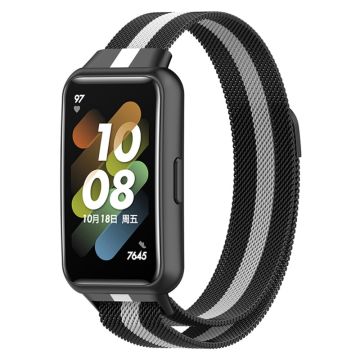 Huawei Band 7 stripete klokkerem - Svart / Hvit