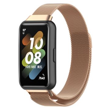 Huawei Band 7 stripete klokkerem - Rose Gull