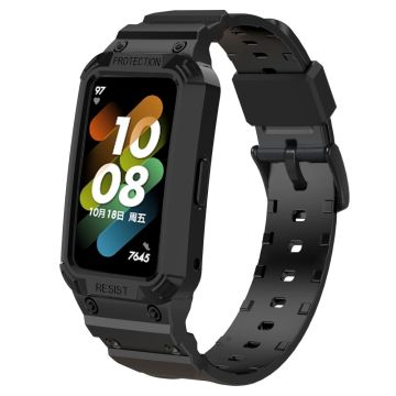 Huawei Band 7 / Honor Band 6 beskyttelsesdeksel med klokkerem - Svart