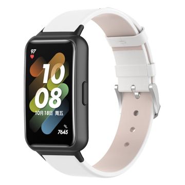 Huawei Band 7 klokkerem i ekte skinn - Hvit