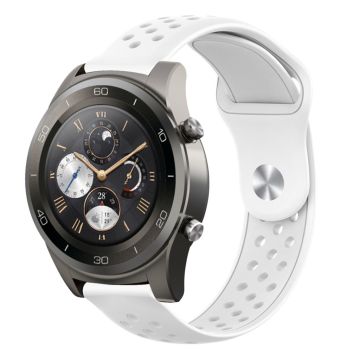 22mm Huawei Watch 2 Pro silikon watch band - Hvit