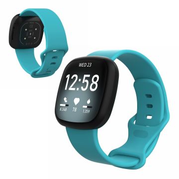 Fitbit Versa 3 / Sense silikonarmbånd - Cyan Størrelse: S