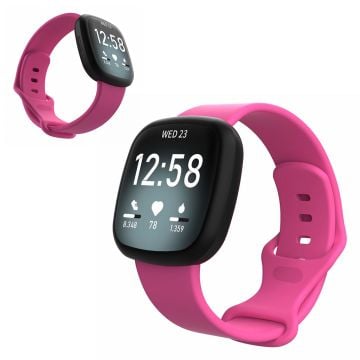 Fitbit Versa 3 / Sense silikonarmbånd - Rosenrød Størrelse: L