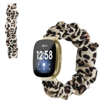 Fitbit Versa 3 / Sense hårbånd stoffklokkebånd - Leopard