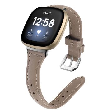 Fitbit Versa 3 T-Shape urrem i ekte skinn - Khaki