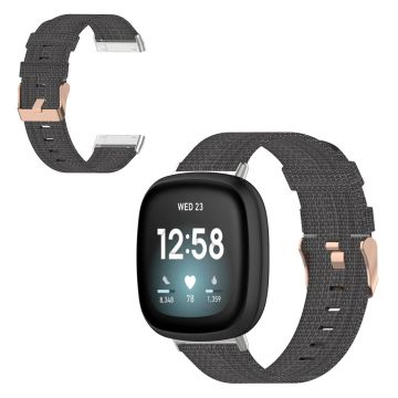 Fitbit Sense / Versa 3 nylonklokkebånd - Mørkegrå