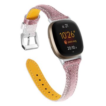 Fitbit Sense / Versa gradient urrem i ekte skinn - Rosa