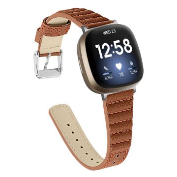 Fitbit Sense / Versa 3 trådklokkebånd i ekte skinn - Brun