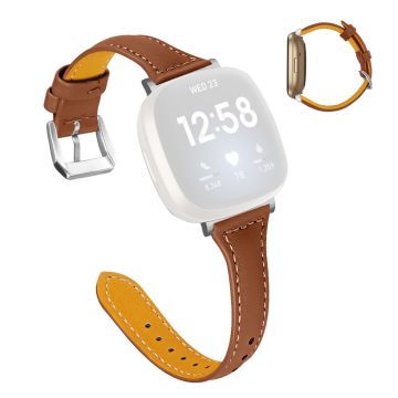 Fitbit Sense / Versa 3 urrem i ekte skinn - Brun