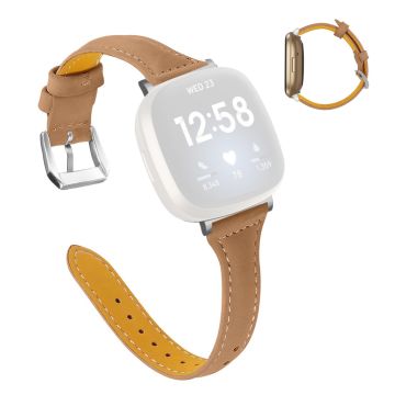 Fitbit Sense / Versa 3 urrem i ekte skinn - Kaffe