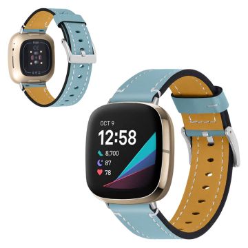 Fitbit Sense / Versa 3 klokkerem i ekte skinn - Blå