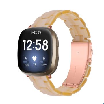 Fitbit Sense / Versa 3 klokkerem med harpiksperler - Elfenben