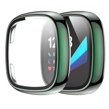 Fitbit Sense / Versa 3 galvaniseringsdeksel med herdet glass - Grønn