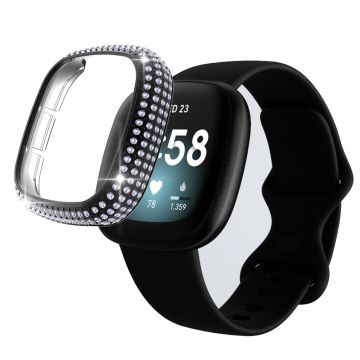 Fitbit Sense / Versa 3 fasjonabelt deksel med rhinestone-dekor - Svart