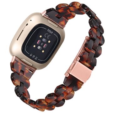 Fitbit Sense / Versa 3 klokkerem i harpiksstil - Tortoiseshell Color