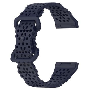 Fitbit Versa 4 / Sense 2 / Versa 3 / Sense lace blomsterklokkerem - Mørkeblå
