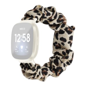 Fitbit Sense 2 / Versa 4 elastisk klokkerem med stoffmønster - Gul Leopard