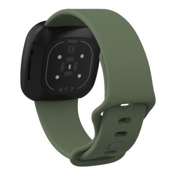 Fitbit Sense 2 / Versa 4 klokkerem i silikon - Mørkegrønn Størrelse: S