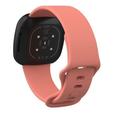 Fitbit Sense 2 / Versa 4 klokkerem i silikon - Dyp Rosa Størrelse: S