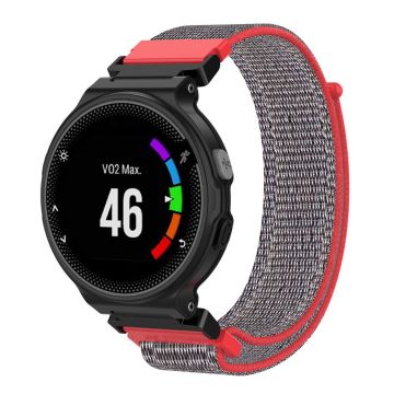 Garmin Forerunner 220/230/235/630/620/735 nylon watchband - Sølv / Rød