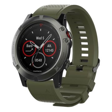 26mm Garmin Fenix ​​5x / 5x Plus / Fenix ​​3/3 Hr Silikon Klokkereim - Army Grønn