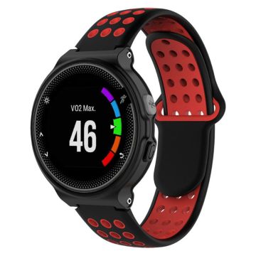 26mm Garmin Forerunner 735xt / 220/230/235/620/630 Dual-Color Silikon Klokkereim - Svart / Rød