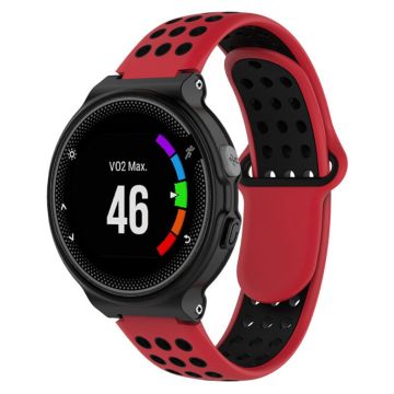 26mm Garmin Forerunner 735xt / 220/230/235/620/630 Dual-Color Silikon Klokkereim - Rød / Svart