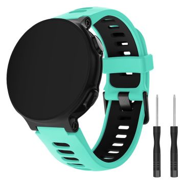 Garmin Forerunner 735XT / 220/230/235/620/630 kule silikon klokkereim - Cyan / Black