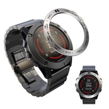 Garmin Fenix ​​5X / 5X Plus rustfritt stål bezel - Silver / Black