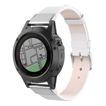 Garmin Fenix ​​5X lær watcg band - Hvit