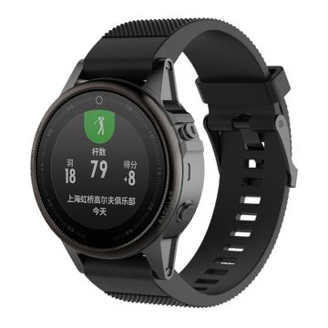 Garmin Fenix 5S klokkereim av teksturert silikon - svart