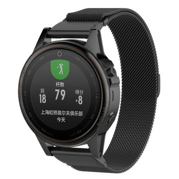 Garmin Fenix 5S klokkereim av Milanese rustfritt stål - svart