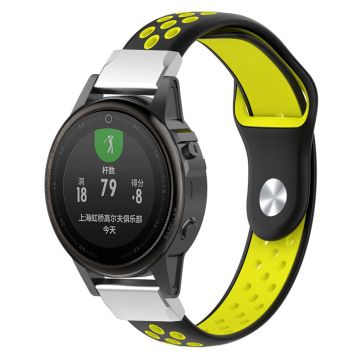 Garmin Fenix ​​5s To-Farge Silikon Sportsklokke Armbånd - Gul