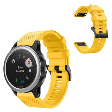 Stilig silikonklokkearmbånd for Garmin Fenix 5S - Gul