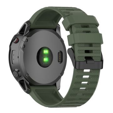 26 mm pustende klokkerem i silikon for Garmin-klokke - Militærgrønn