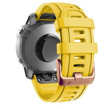 20 mm silikonrem med rosa gullspenne til Garmin-klokke - Gul