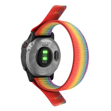 Klokkerem i nylon for Garmin- og Coros-klokker - Regnbue