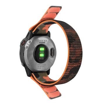 Klokkerem i nylon for Garmin- og Coros-klokker - Kamuflasje Oransje