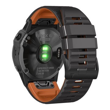 22 mm Garmin og Coros-klokke med dobbel silikonklokkerem - Svart / Brun