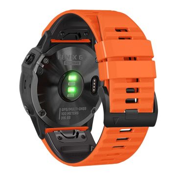 22 mm Garmin og Coros-klokke med dobbel silikonklokkerem - Oransje / Svart