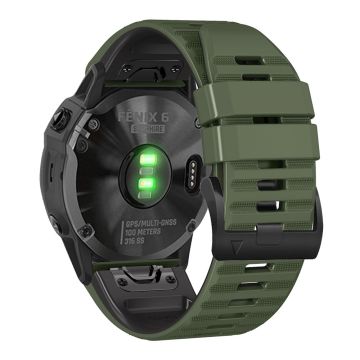 22 mm Garmin og Coros-klokke med dobbel silikonklokkerem - Militærgrønn / Svart