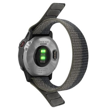 26 mm klokkerem i nylon for Garmin-klokke - Svart / Grå