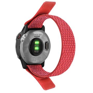 26 mm klokkerem i nylon for Garmin-klokke - Rød