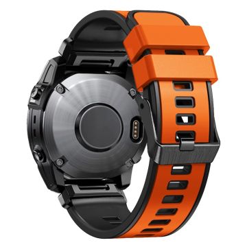 Silikonklokkerem i to farger for Garmin Watch - Oransje / Svart